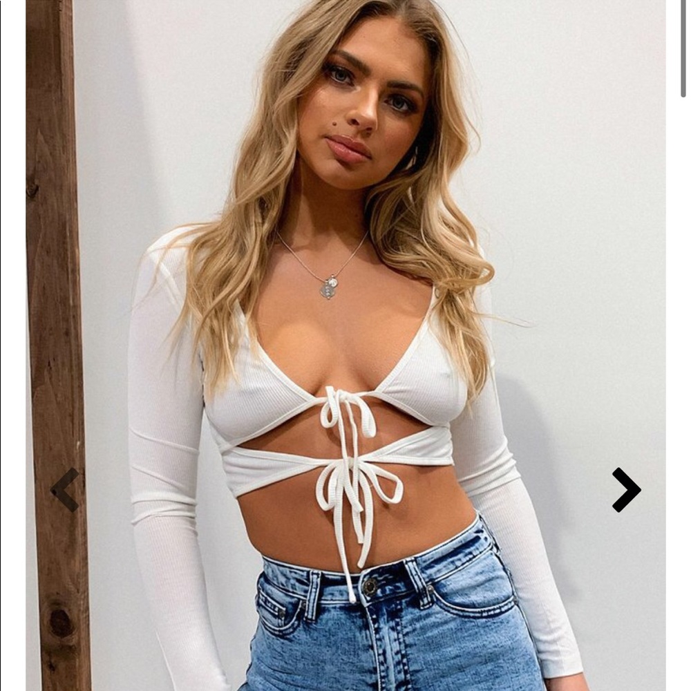 🤍Ruhi Long Sleeve Crop - White🤍